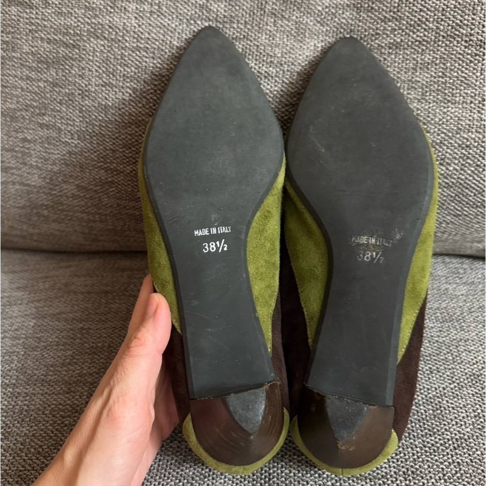 Women’s Diane B Milano Suede Green Brown Shoes Vintage Italy 38.5 Used - Picture 10 of 15